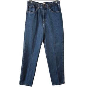 LL Bean Womens Classic Blue Denim Plaid Lined Oringinal RelaxedFit Jeans Size 10